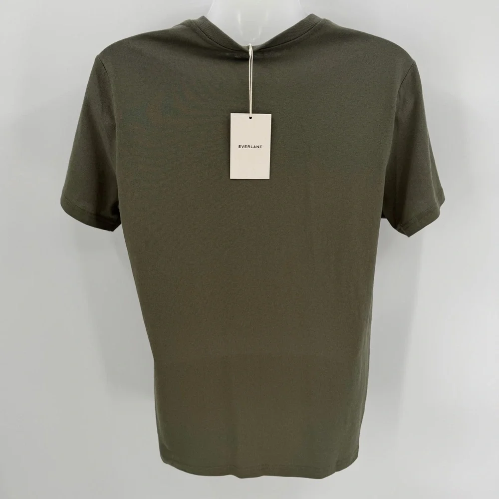 EVERLANE Tshirt Mens M Green Short Sleeve Crewneck Organic Cotton Tee Basic NWT - Picture 2 of 10